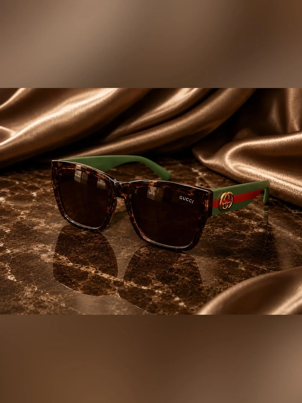 Tortoiseshell Sunglasses with Gold GG Accents